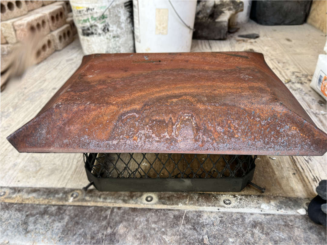 Replace your rusted Chimney flu cap today! Rusted Chimney Flue cap